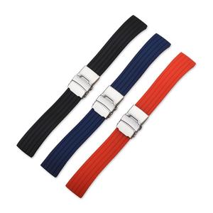 LAIHE Wholesale Silicone <strong>Rubber</strong> <strong>Watch</strong> Bands for Men Women 5 Colors-Black Brown Orange Red Blue Sizes 18mm 22mm Stock Available - Product Image 4