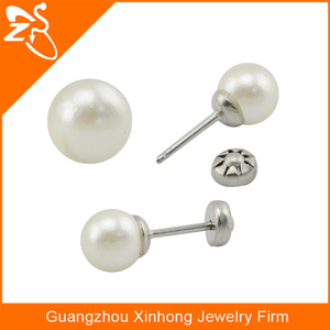 Orecchini per Bambina in Acciaio Inossidabile 316L, Orecchini per Neonata con Chiusura di Sicurezza, Orecchini con Diamanti per Bambina - Product Image 4