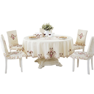 Nappe de table or ciré, linge de table en dentelle brodée, pour restaurant, vente en gros, service de nappe ronde, fournitures d'hôtel, 5 pièces - Product Image 5