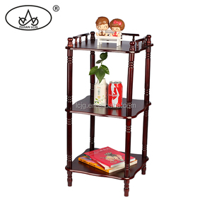Multi-fonction <span class=keywords><strong>2</strong></span> niveau décoratif coin <span class=keywords><strong>étagère</strong></span>s petit en bois coin stand - Product Image 4
