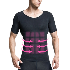 Maglietta Modellante Senza Cuciture Stile Giapponese SSHAPER per Uomo, T-Shirt Traspirante a Compressione in Maglia, Magliette Snellenti da Uomo - Product Image 1
