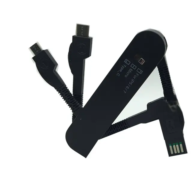 Couteau suisse 3 en 1 type c/Micro usb/usb 8pin câble de charge 2019