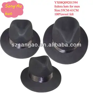 도매 패션 블랙 인형 페도라 모자