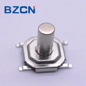 5,2*5,2mm interruptor del tacto SMD cinta en carrete de embalaje 4 terminal de pin de metal de plata botón interruptor momentáneo para los productos electrónicos