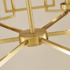 Candelabro de cristal LED E14 con marco de metal dorado y latón para decoración del hogar moderno para sala de estar - Product Image 5