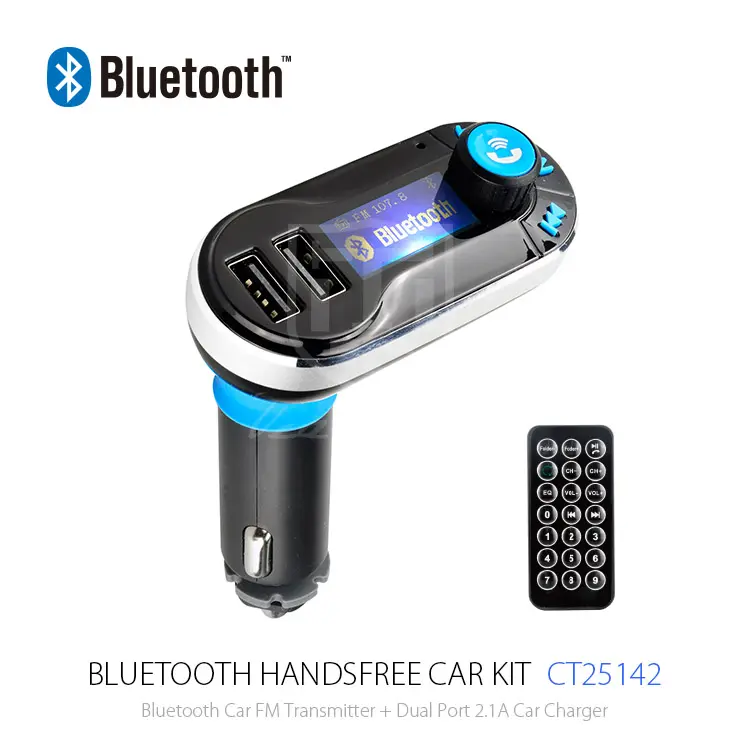 Wireless Bluetooth coche Transmisor FM Reproductor de MP3 Del Coche Dual USB Cargador Universal para dispositivos Electrónicos