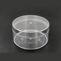 Boîte en plastique PS ronde transparente avec couvercle pour biscuits, snacks, sucre, emballage de pâtisserie, Logo personnalisé, 800ml, 28oz