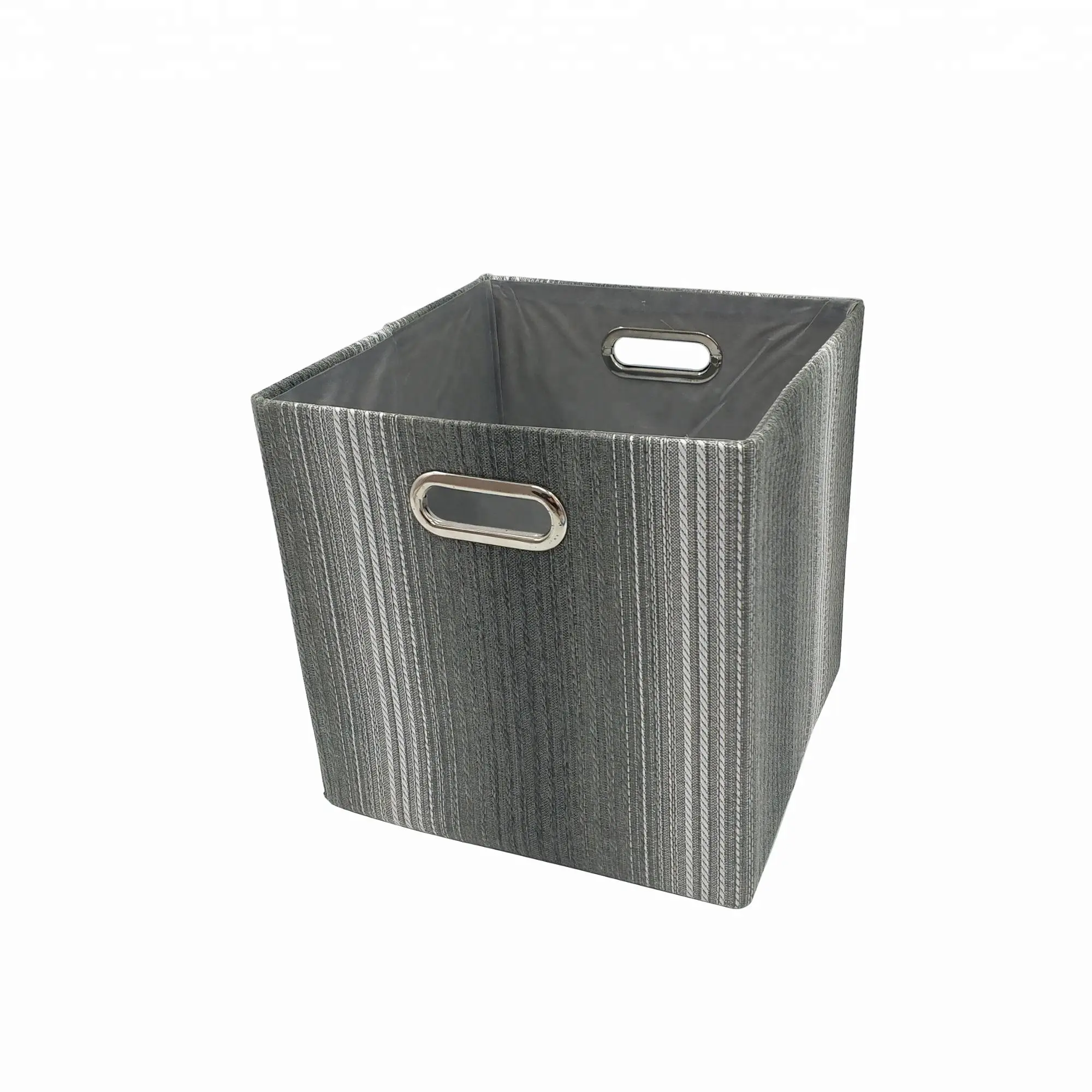 Wholesale and high quality flannelette folding storage box, metal handle design, make the product durable, kubei box.