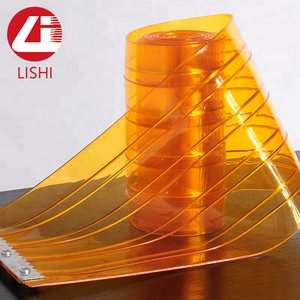 Rideau à lanières en PVC jaune-<span class=keywords><strong>orange</strong></span> anti-insectes, barrière anti-mouches en plastique pour portes d'entrepôts, usines et ateliers - Product Image 3