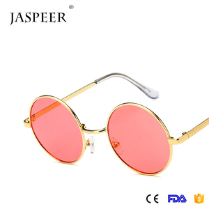 Jaspeer Corea moda colorida pequeñas gafas de sol redondas steampunk océano color metal vintage Hombre gafas de sol 2018 - Product Image 3