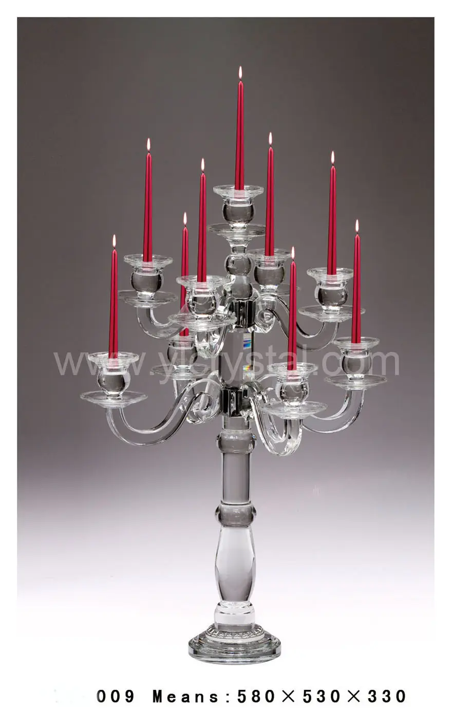 2013 nouveau design cristal K9 candélabres, mariage cristal candélabres