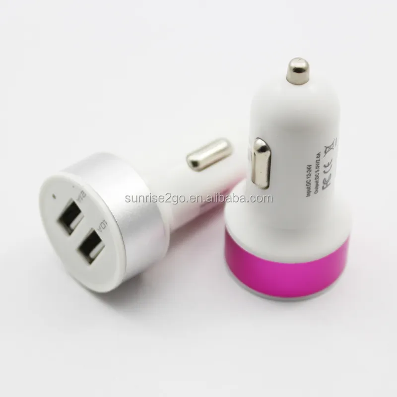 2017 Cheapest Price ABS Plastic 5V 1.6A Dual USB Port Power Car Charger Adapter