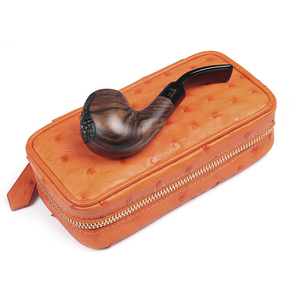 Lujosa Funda de cuero de avestruz para cigarrillos, soporte para bolso de tabaco hecho a mano - Product Image 1