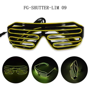 Lunettes électroluminescentes LED néon en forme de câble EL, verres de soleil phosphorescents, en forme de volet lumineux, Costume de fête DJ