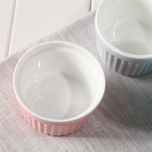 Vente directe d'usine forme ronde classique <span class=keywords><strong>soufflé</strong></span> <span class=keywords><strong>ramequin</strong></span> bols grès français fantaisie ustensiles de cuisson - Product Image 2