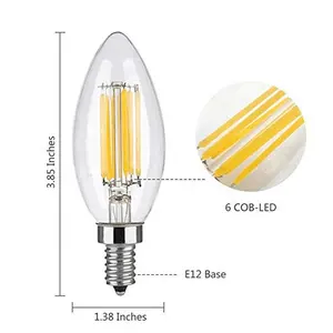 מכירה לוהטת Dimmable Led מנורת נברשת אור הנורה B11 ישר טיפ קטן בסיס E12 110v-130v