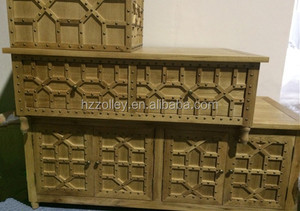 2016 nuovo disegno di lusso mercato mondiale <span class=keywords><strong>mobili</strong></span> d'oro finitura piazza legno intagliato moderno tavolino - Product Image 2