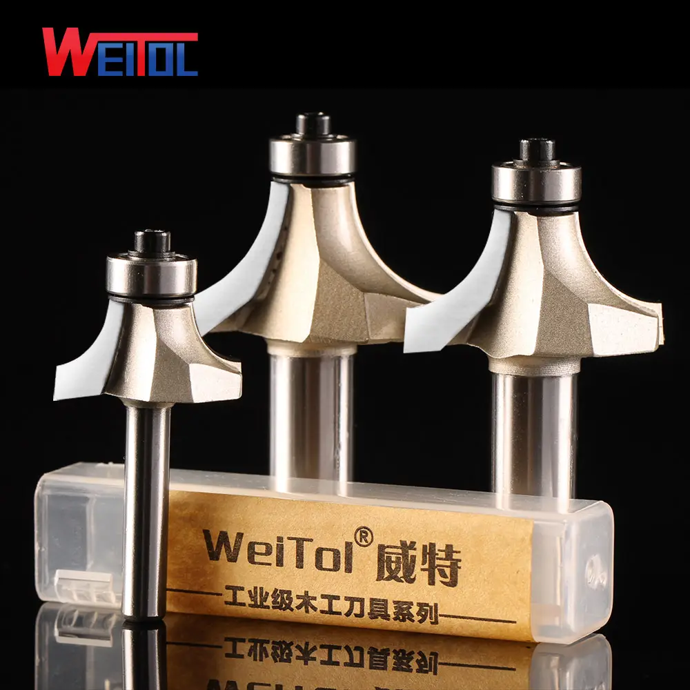 Weitol Chuyên Nghiệp corner round bit chất lượng cao công cụ chế biến gỗ Cứng hợp kim tấm cửa công cụ Chuyên Nghiệp vòng điểm bits