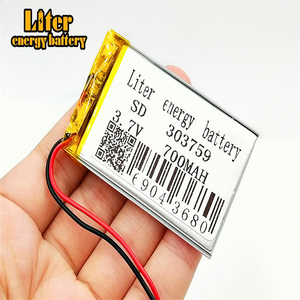Slim polymer lithium ion Battery 303759 3,7 v 700 mah Li-ion battery for electric shavers's tape recorder voice electronic dictionaries - Product Image 1