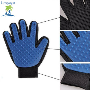 Tacto suave Mano izquierda derecha Silicona Pet Grooming Guante Removedor de pelo de perro Masaje de eliminación Limpieza sostenible del <span class=keywords><strong>cabello</strong></span> de mascotas - Product Image 5