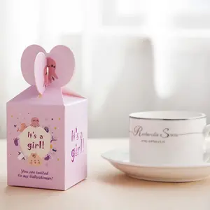 Hộp Quà Tặng Giấy Màu Xanh Hồng Baby Shower Favours Sweet/Candy Cho Sự Kiện Tiệc Sinh Nhật