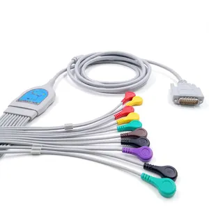 Al por mayor compatible cardioline cable ecg una pieza 10 plomo nec cable ecg