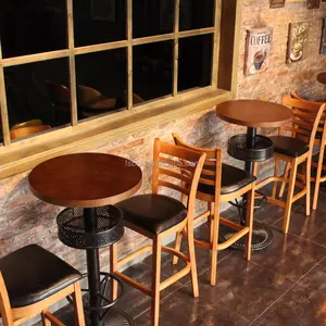 Оптовая продажа, барный стул из массива дерева и барный стол, обеденный стол для ресторана, отеля, столы для кафе, барный стул, стулья