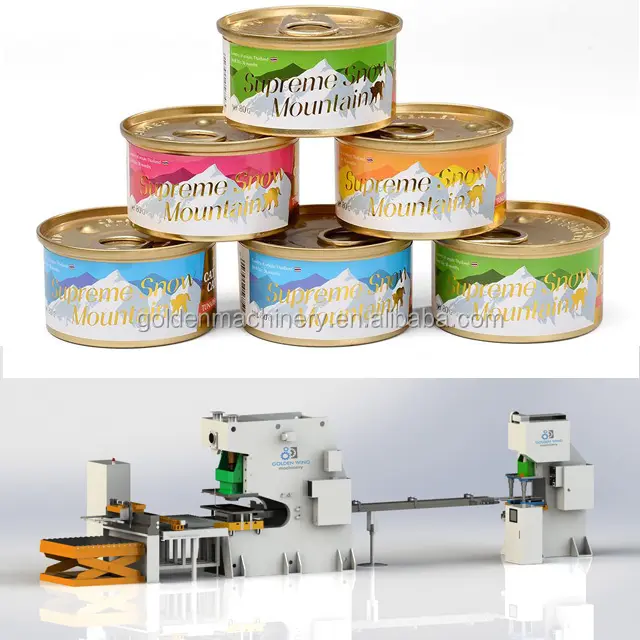 Máquina para hacer latas de 2 piezas para alimentos enlatados, sardina, atún, línea de producción de pasta de tomate