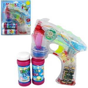 Battery operated led bubble gun with lights