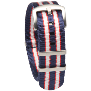 CONKLY <span class=keywords><strong>Bracelet</strong></span> de <span class=keywords><strong>montre</strong></span> en nylon lisse de qualité supérieure avec 3 anneaux 18/<span class=keywords><strong>20</strong></span>/22/24mm Ceinture de sécurité en <span class=keywords><strong>tissu</strong></span> à rayures avec boucle - Product Image 3