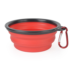 Mangkuk anjing silikon penjualan laris dengan karabiner mangkuk Travel portabel dapat dilipat tingkat makanan - Product Image 3