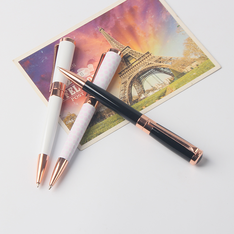 Рекламные товары с логотипом, розовое золото, металлическая ручка, ручка из тяжелого металла