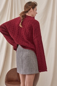 Maglioni Unici in Cashmere 100% Borgogna con Pelliccia per <span class=keywords><strong>Donna</strong></span> - Product Image 5