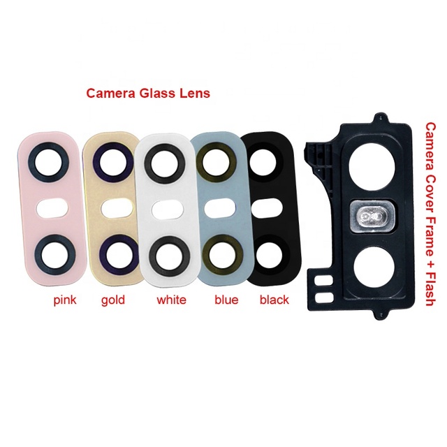 Rear Camera Lens Glass Cover with Camera Flash Lens Frame for LG G6
