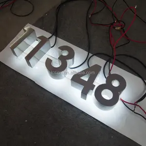 3d发光二极管发光门牌照明背光不锈钢门牌门牌