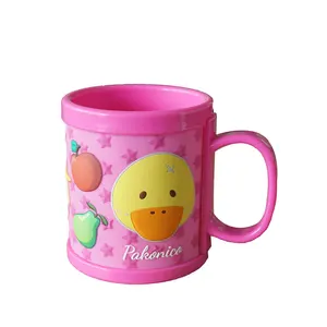 Caneca de silicone em relevo com desenhos animados, pvc macio personalizado de fábrica 3d