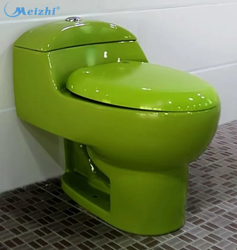 한 조각 siphonic 위생 현대 색깔 빨간 위생, 녹색 착색된 화장실
