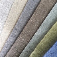 Tissus pour rideaux, en filet de lin teint en coton pour le salon
