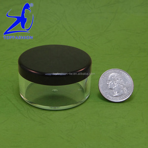 100 pièces fabriquées à Taiwan, pots cosmétiques vides en plastique, format voyage, 30g, couvercle noir, pot à poudre libre avec languette de fermeture, autocollant de scellage, tamis rotatif - Product Image 2