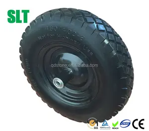 wheelbarrow wheel 4.80/4.00-8 heavy duty flat free tyre with metal rim