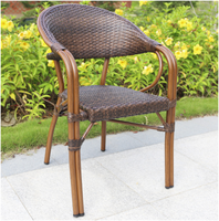 Chaise de bistrot empilable Uplion en aluminium pour jardin et balcon, résistante, pour extérieur, café, salle à manger, patio, en rotin