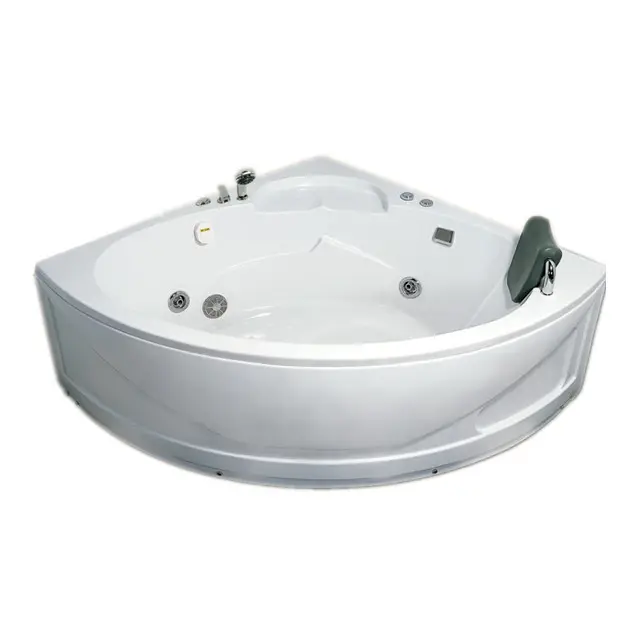 Fan şeklinde akrilik küvet kapalı Whirlpool küvet sıcak satış yeni masaj CE beyaz Modern otel bağlantısız süzgeç 1 HP merkezi
