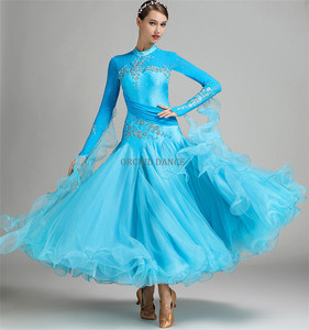 Professional Women Girls Competition <strong>White</strong> Ballroom <strong>Dance</strong> <strong>Dress</strong> - Product Image 6
