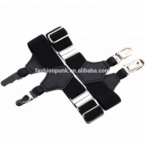 सेक्सी महिला पुरुष Harajuku हस्त पु चमड़ा और लोचदार गेटिस बेल्ट बछड़ा हुप्स - Product Image 3