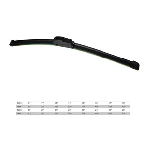 Lames d'essuie-glace universelles U/J Type Soft Frameless Bracketless Auto Car Windshield Wiper Black