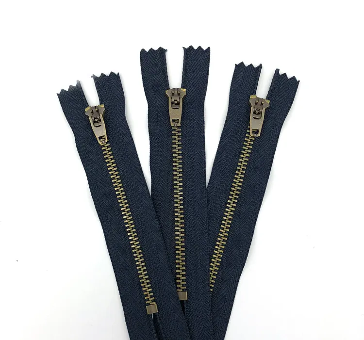 3# Jeans zipper antique brass