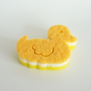 Yellow Duck Shape Cleaning <strong>Scrub</strong> Sponge Pad, Used for Kitchen Cleaning Sponge - Product Image 3