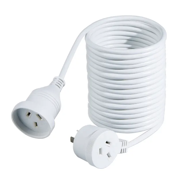 UNITED CABLE Piggy Back Power Extension Lead 10 Metre White 240VAC 10AMP