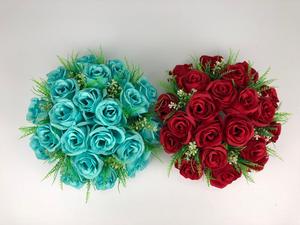 Bouquets artificiels en plastique rose <span class=keywords><strong>demoiselle</strong></span> d'honneur décorations de mariage de mariée fleur artificielle rose plaque - Product Image 2