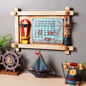 Calendario Perpetuo de Metal con Imanes Cuadrados para Fecha y Mes Modelo de Globo Aerostático para Decoración de Pared de Hogar, <span class=keywords><strong>Bar</strong></span> u Oficina Estilo <span class=keywords><strong>Vintage</strong></span> - Product Image 4
